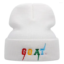 Bérets lettre chèvre coton tricoté chapeau Hip Hop chaud hiver Ski bonnet tricot casquette Skullies bonnets unisexe mode casquettes d'extérieur