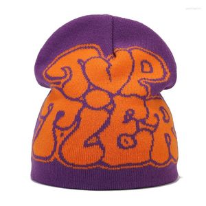 Baretten Letters Outdoor Warm Houden Hip Hop Elasticiteit Mannen Beanie Oorkleppen Herfst Winter Vrouwen Volwassen Gebreide Muts Schedel Cap