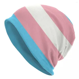 Bérets LGBT transgenre fierté drapeau Skullies bonnets casquettes hiver chaud tricot chapeau hommes femmes mode adulte Bonnet chapeaux casquette de ski en plein air