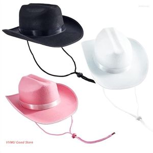 Bérets légers couleur unie Fedora chapeaux pour femmes hommes tissu épais Cowboy avec bord Western Jazz feutre décontracté HatsBérets