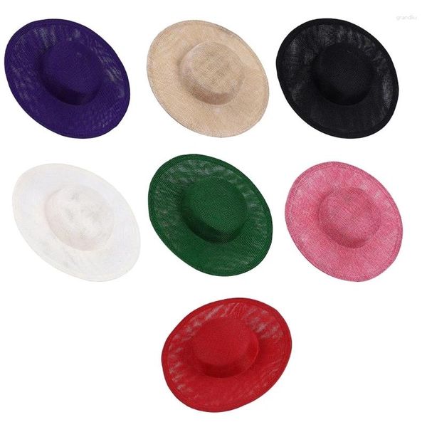 Boinas Fascinadores de lino Base de sombrero Diy Colrful Pillbox Percher Percher Fascinator Drop