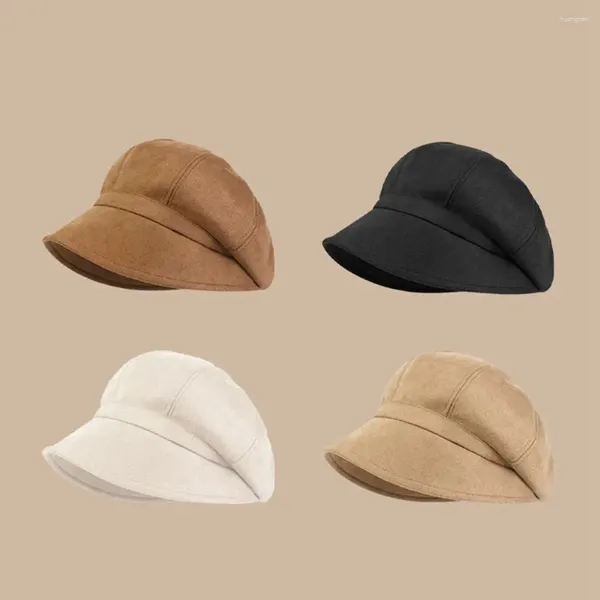 Beretas Retro Retro Literario El estilo británico Otoño Invierno All-Match Color Solid Color Hat Mujeres Capacle Suled Corea