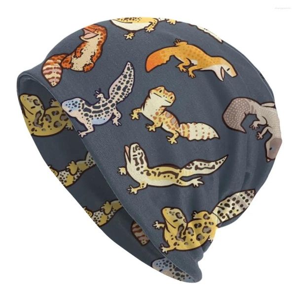 Bérets Lizard Bonnet Chapeaux Chub Geckos En Gris Foncé Chapeau À Tricoter Unisexe Thermique Élastique Bonnet Hiver Outdoor Sport Design Caps