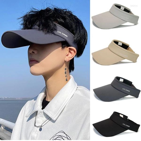 Boinas Long Brim Silk Sun Hats Men Mujeres Vacías Top Capas de béisbol Protección solar de protección UV Visors Outdoor Running Sports Shades