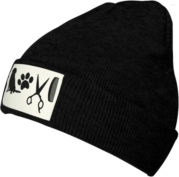 Bérets Love-Dog-Grooming-Puppy-Groomer Hommes Hiver Bonnet Chapeau Casquette De Skate Pour Femmes Bas Doux Extensible Tricot Chaud