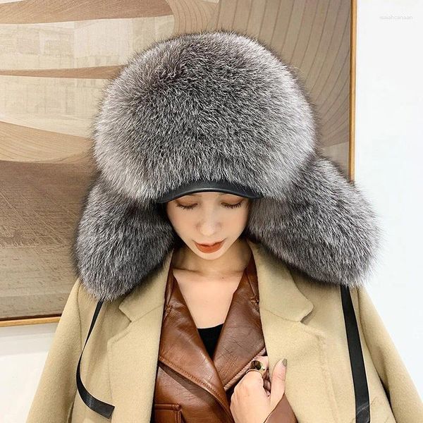 Bérets de luxe cheveux Lei Feng chapeau pour femmes épaissi et moelleux chaud mongol hiver extérieur mode ski 2024