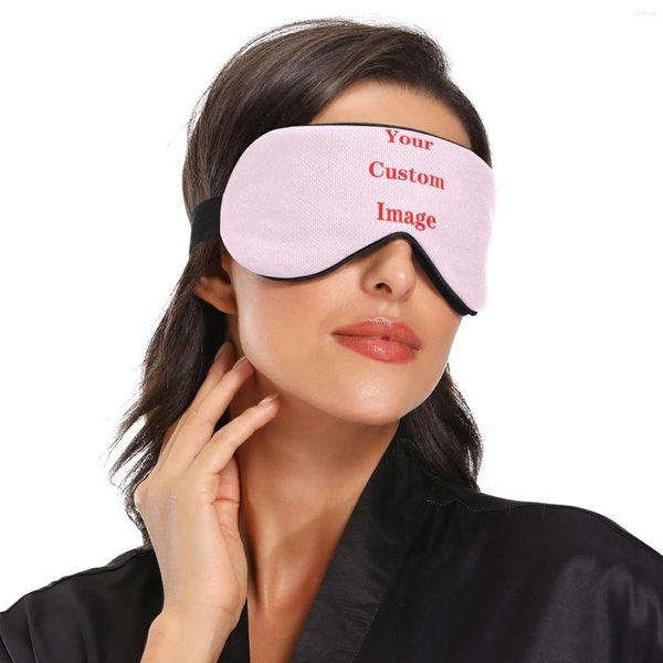 Bérets luxe sommeil masque pour les yeux bandeau motif personnalisé dormir confortable Super doux ombre couverture avec sangle réglable