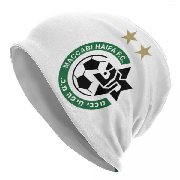 Bérets Maccabis Haifas Bonnet HATS FAMILLE Club Knit Hat Men Femmes Rétro Capes graphiques de bonnet chaud