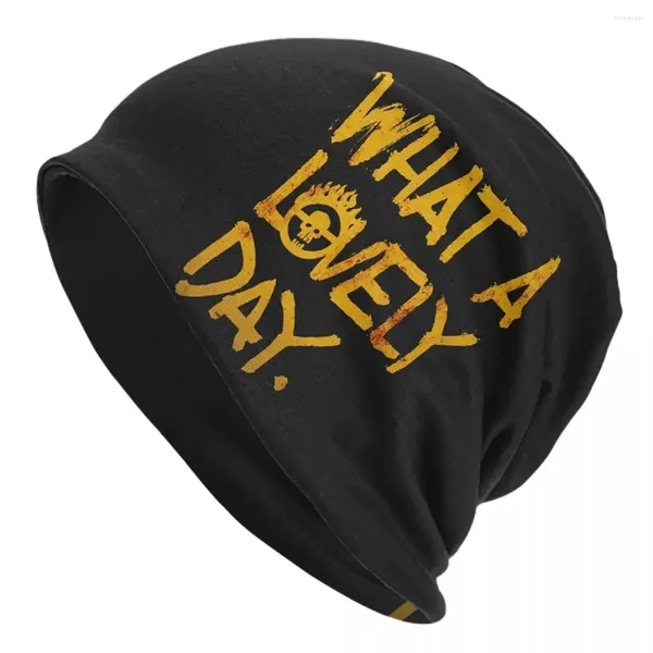 Beretas Mad Max Fury Road Qué encantador día Capa de punto cálido Moda de moda Gorro de gorro Otoño Gorros de invierno Sombreros para hombres Mujeres Adulto