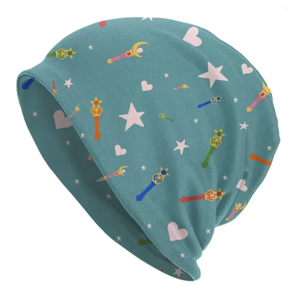 Bérets Magical Moon Girl Anime Baguettes Motif Bonnet Chapeaux Rue Tricot Chapeau Pour Hommes Femmes Automne Hiver Chaud Skullies Bonnets Casquettes