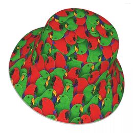 Boinas masculinas y femeninas Eclectus loros reflectante cubo sombrero hombres mujeres al aire libre protector solar playa sol senderismo gorra de pesca