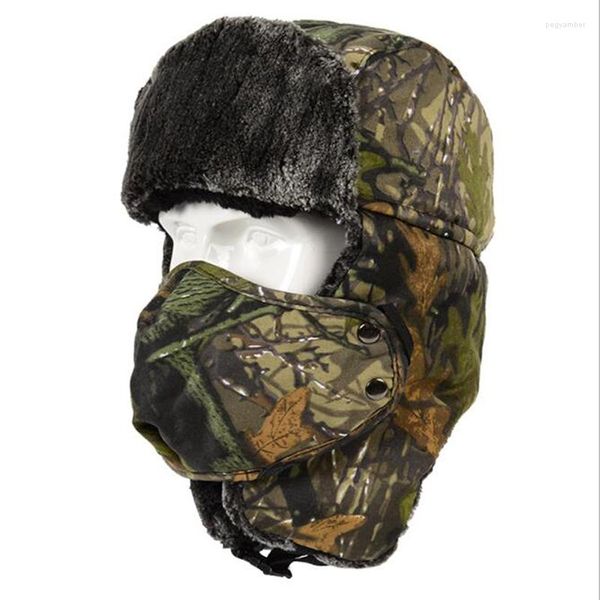 Bérets mâles casquettes Lei Feng casquette femmes hiver chasse chapeau bionique Camouflage randonnée en plein air thermique chaud oreille coupe-vent