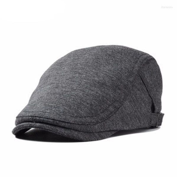 Boinas Hombre Gorra plana Ocio Hombres Sboy Sombrero Moda Invierno Chapeau Caballero Boina de cuero Otoño Hueso Venta