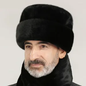 Boinas macho lei feng hat cabeza gorra cálida gorra de pieles de invierno para hombres