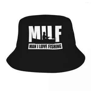 Berets Man I Love Fishing Bucket Hat For Women Fisherman Chapeaux Fashion Caps Fashion Streetwear Street Custom DIY Custom