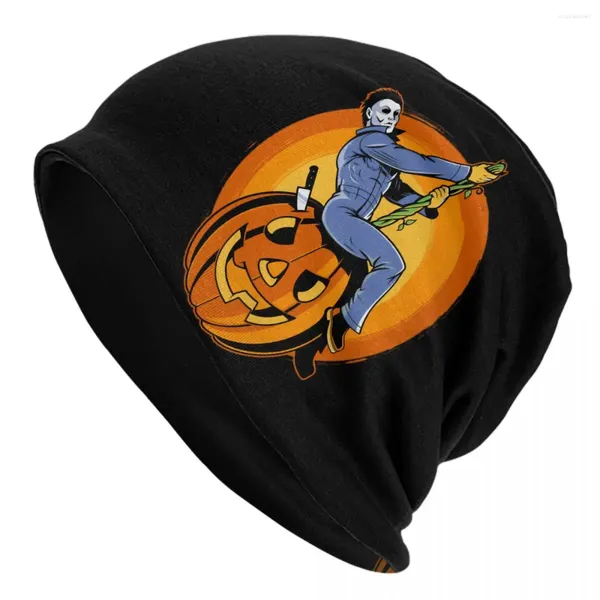 Boinas Hombre La bola de calabaza Skullies Sombrero Mercancía con estilo Michael Myers Halloween Térmico Elástico Bonnet de punto