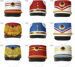 Berets Band March Hat Drum Major Newsties Men39s Luxury Soldat Enfants Élégants Performance de scène Cosplay Cap5624294