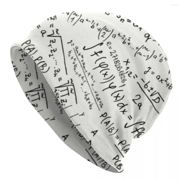 Bérets formules mathématiques Skullies bonnets casquettes mode hiver chaud hommes femmes tricot chapeaux adulte unisexe Geek mathématiques physique Bonnet