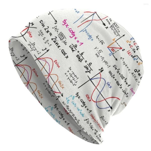 Bérets Mathématiques Formules Chiffres Mathématiques Hiver Chaud Hommes Femmes Tricoté Chapeaux Adulte Skullies Bonnets Casquettes Geek Science Puzzle Bonnet