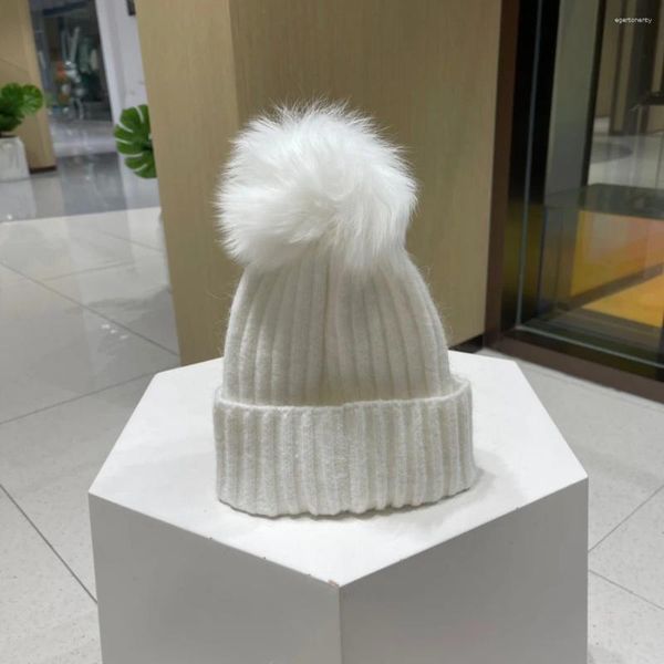 Bérets MC marque de mode pour femmes hiver adulte femmes fille épais tricot bonnets casquette décontracté pompons chapeau Skullies luxe