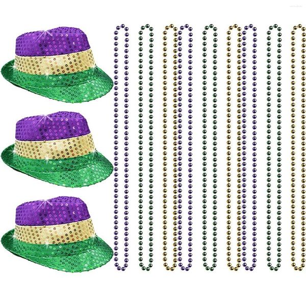 Bérets MD Carnaval 3 chapeaux et 9 perles chaîne combinaison costume femme Panama randonnée en plein air plage pêche crème solaire femme Bob Caps