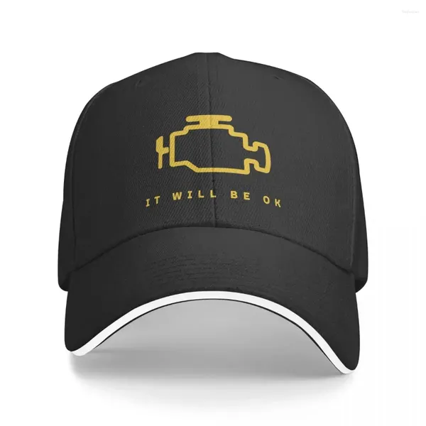 Boinas Mecánico Reparación de automóviles Comprobar motor Luz Gorras de béisbol Moda Sandwich Unisex Transpirable Gorra para el sol Pesca