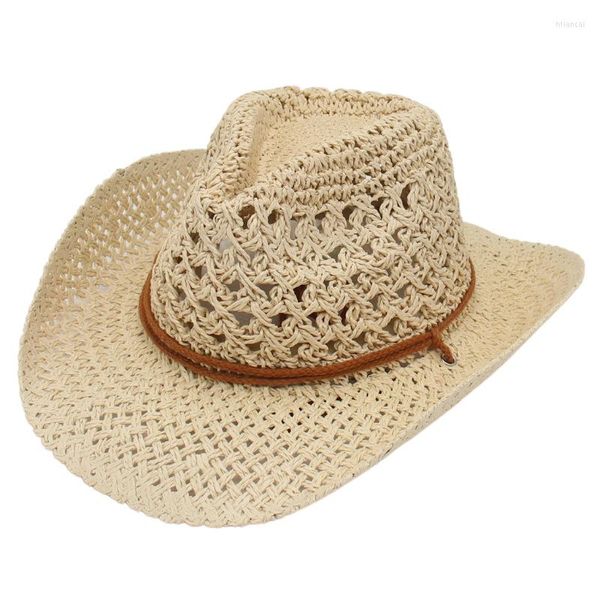 Bérets pour hommes, chapeau de Cowgirl, accessoires occidentaux de Cowboy, chapeaux élégants pour femmes, décorations de luxe pour fête Panama, plage d'été