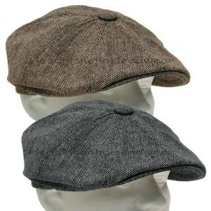 Berets heren visgraatstijl retro wollen top vilt hoed mode wilde casual platte baretsberetten
