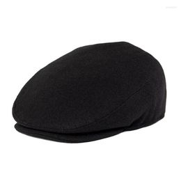 Berets Men's Irish Flat Cap Herringband Tweed Casual Gatsby Sboy Ivy Hat Beret voor mannelijke Snap Front Brimberets Wend22