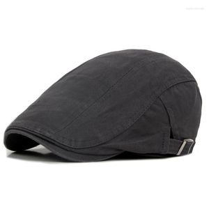 Berets Ivy Hat Cap Golf Rijverstelbare zon Flat Plain Cabbie Sboy Cap-Fashion 6Colors