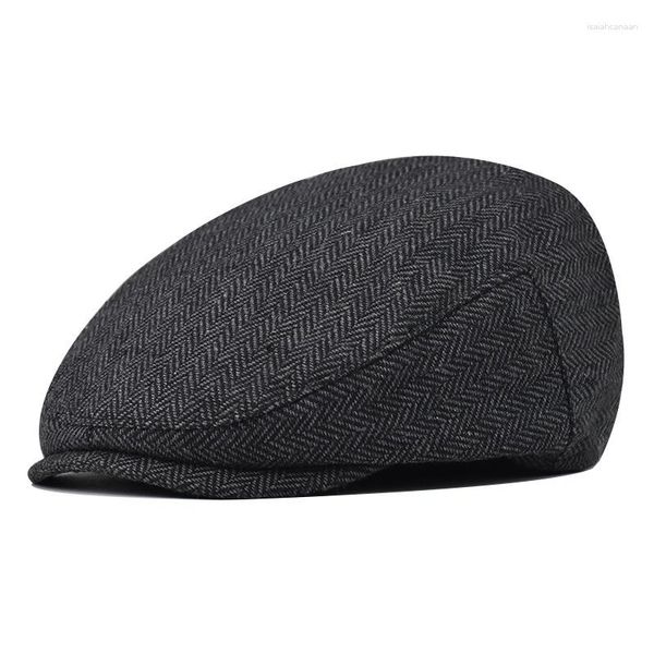 Bérets hommes coton béret Vintage décontracté avant chapeau Art Sboy casquette extérieur chaud couleur unie papa