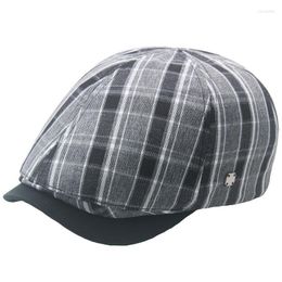 Bérets hommes coton Sboy casquettes Plaid plat Gatsby casquette conduite chapeau femme Vintage inspiré printemps automne Peaky Blinders BLM87Bérets Oliv22