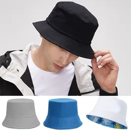 Bérets Hommes Mode Double Face Casquette Chapeau Seau Femmes Été Réversible Visière Top UV Pêcheur Chapeaux Crème Solaire Pêche Casquettes Soleil