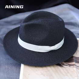 Berets Men Hats Summer Sun Women Straw Hat For Man Big Head Top Elegant Gentle Banquet Gift Quality Cap 230823