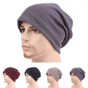 Bérets hommes tricoté au Crochet hiver bonnet chapeau rayure coton casquette chaude taille unique HATCS0548