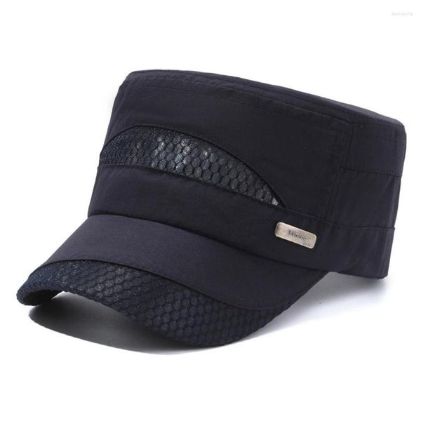 Bérets hommes maille militaire casquettes haut plat casquette de Baseball pour femmes Marines camionneur Snapback chapeau unisexe été respirant os Camo