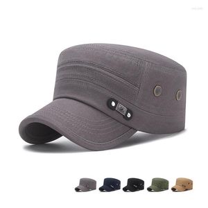 Berets Men Militaire cap Casual cadet hoed Flat Top Caps vrouwelijk vintage leger hoeden mode schaduw katoen katoen