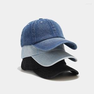 Bérets Casquette de baseball d'été pour hommes et femmes Soft Top Light Board Denim Hat Chapeaux en gros Casual Sun-Proof Peaked