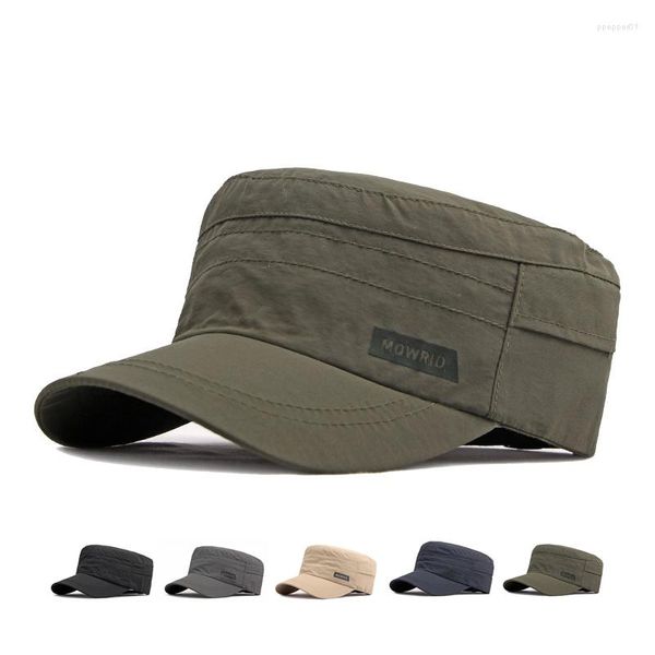 Bérets hommes décontracté respirant armée casquette plate casquettes militaires pêche en plein air parasol séchage rapide camionneur Snapback Baseball