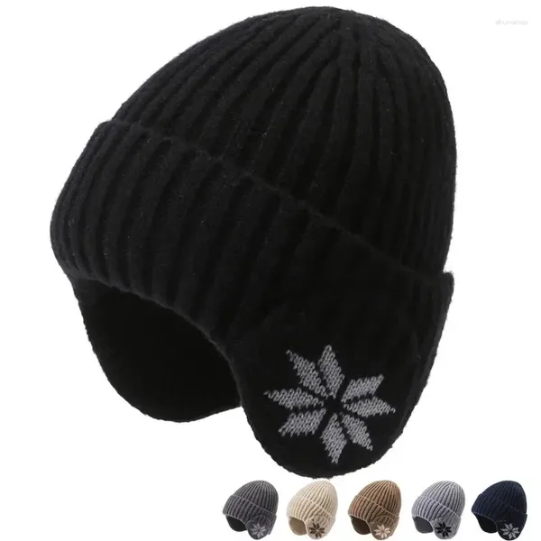 Berets Hat's Hat Hiver Keep Warm Treen Plus Protecting Ear Wool Youth Bason Cap pour le cyclisme Activités de plein air Mult Colors
