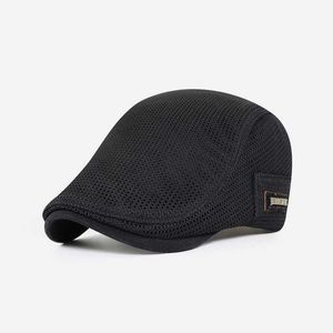 Bérets casquette plate en maille pour hommes, chapeau de journal d'été respirant, béret Cabbie Ivy Gatsby pour la conduite et la chasse, livraison gratuite Z0616