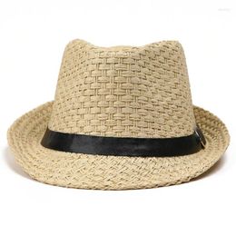 Berets Men's Trendy Jazz Hat Summer Loisir Fashion Sunblock Sunshade Beach Straw