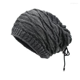 Beretas Sombreros de invierno para hombres Gorros de punto de punto cálido accesorios de algodón Skullies Caberas masculinas suave otoño