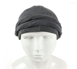 Boinas homens turbante headwrap haloturban durag confortável quimio chapéu cetim forrado lenço muçulmano hijab6648540