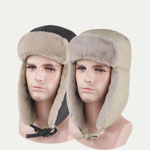 Berets Men Women Ear Flap Caps Winter Ski Anti Sneeuwmutsen Lei Feng Cap Earflap Hat Dik Balaclava Warm winddicht