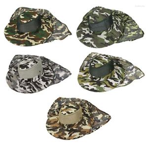 Berets Men Femmes Camouflage d'été Chapeau de seau souple avec maille de cou de couche Protecteur extérieur Randonnée Pêche largeur Boonie