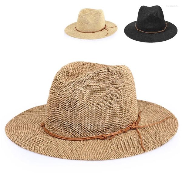 Bérets pour hommes et femmes, chapeaux de soleil d'été élégants à large bord, Panama, chapeau de plage, Protection UPF 50, pliable, vente en gros