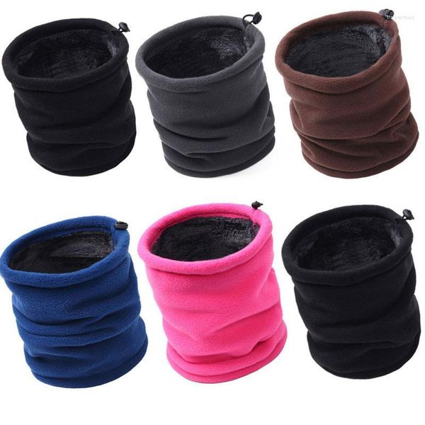 Boinas Hombres Mujeres Térmico Cálido Fleece Snood Bufanda Calentador de cuello Máscara de media cara Cubierta Esquí Clima frío Accesorios al aire libre