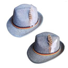 Berets Mens Fedora Hat Fancy Dress Classic esthétique Trilby Panama Winter Bowler pour les événements de plein air allemands