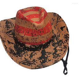 Bérets Hommes Vintage Western Cowboy Chapeau Rave Cowgirl Impression Classique Taille Unique Pour La Plupart Des Hommes Et Des Femmes 3 Couleurs